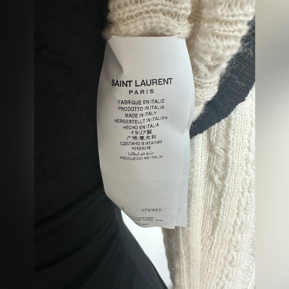 ❌SOLD❌ SAINT LAURENT Two Tone Wool Cardigan - Picture 10 of 12